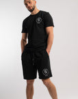 Caviar Black Embroidered Shorts