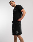 Caviar Black Embroidered Shorts